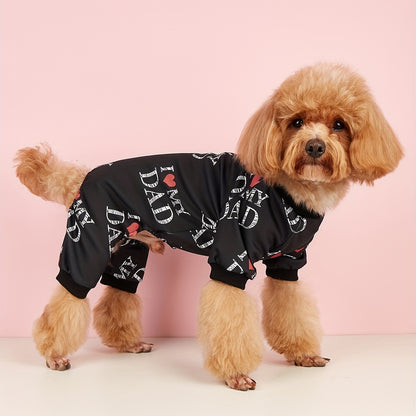 Vêtements d'été pour animaux de compagnie I Love Mom I Love Dad Print Vêtements pour chiens Combinaison pour chiens Pyjama pour chats pour petits, moyens et grands chiens