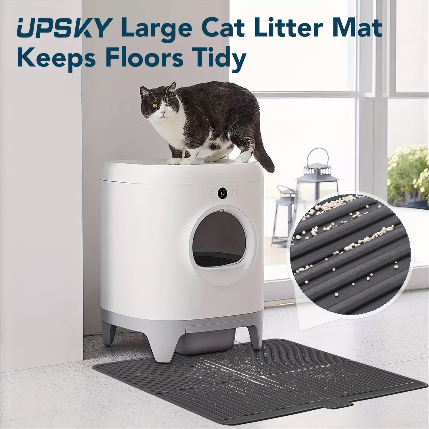Tapis de litière pour chat – Grand bac à litière imperméable et lavable pour des sols propres