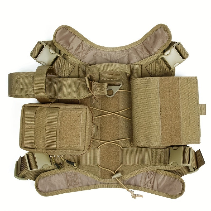Harnais tactique pour grand chien – Gilet d’entraînement robuste pour races moyennes et grandes