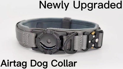 Tactical Dog Collar for AirTag – Heavy-Duty Nylon Collar for Medium to Large Dogs