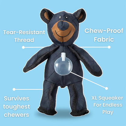 1 jouet durable pour chien en forme d'ours, peluche indestructible pour les gros mâcheurs, compagnon incassable et grinçant pour les mâcheurs agressifs, grande race recommandée