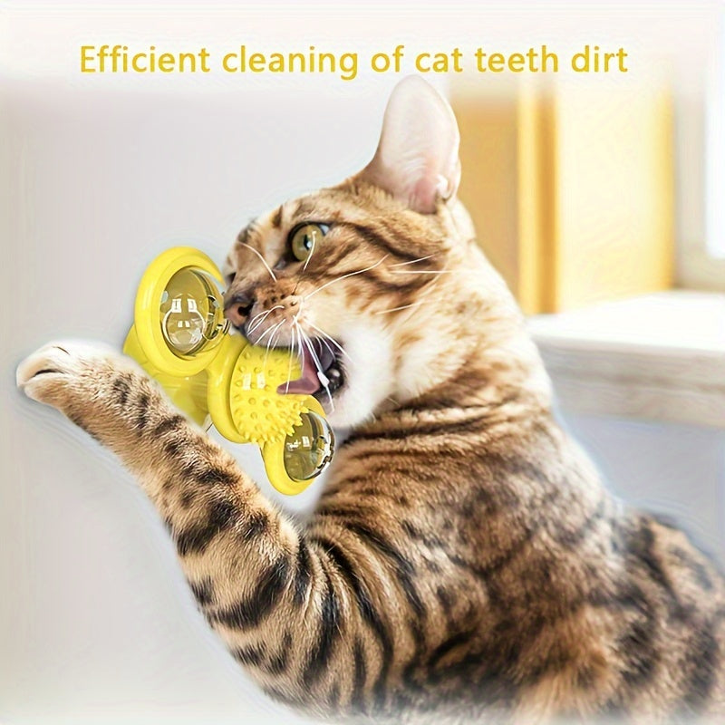 Moulin à vent rotatif pour chat – Jouet interactif et amusant