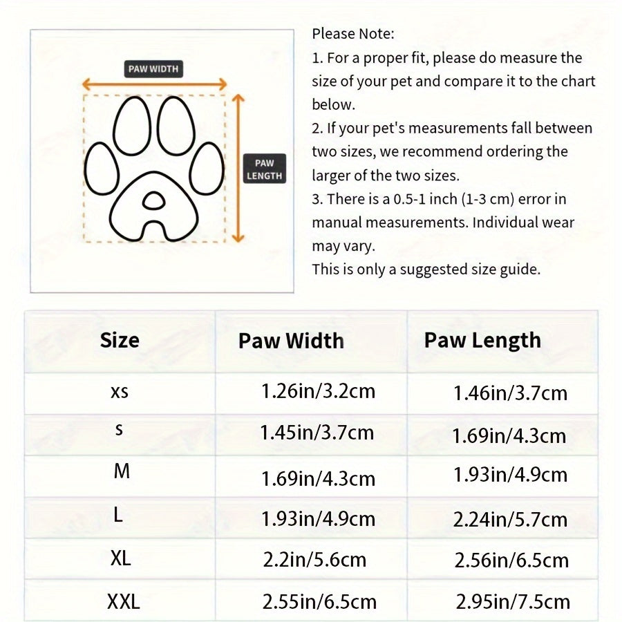 Striped All-Season Dog Boots: Machine Washable, Non-Slip Cotton, Polyester & Rubber, Water-Resistant Dog Socks for Small to Large Breeds, Adjustable Fastening - Protective Paw Gear for Indoor/Outdoor Use.