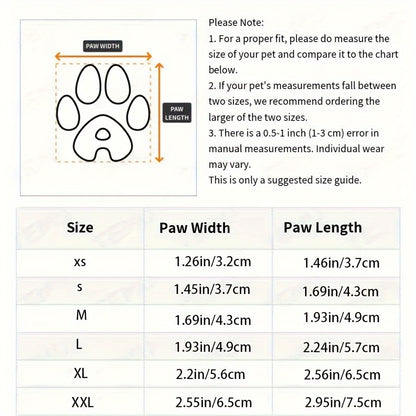 Striped All-Season Dog Boots: Machine Washable, Non-Slip Cotton, Polyester & Rubber, Water-Resistant Dog Socks for Small to Large Breeds, Adjustable Fastening - Protective Paw Gear for Indoor/Outdoor Use.