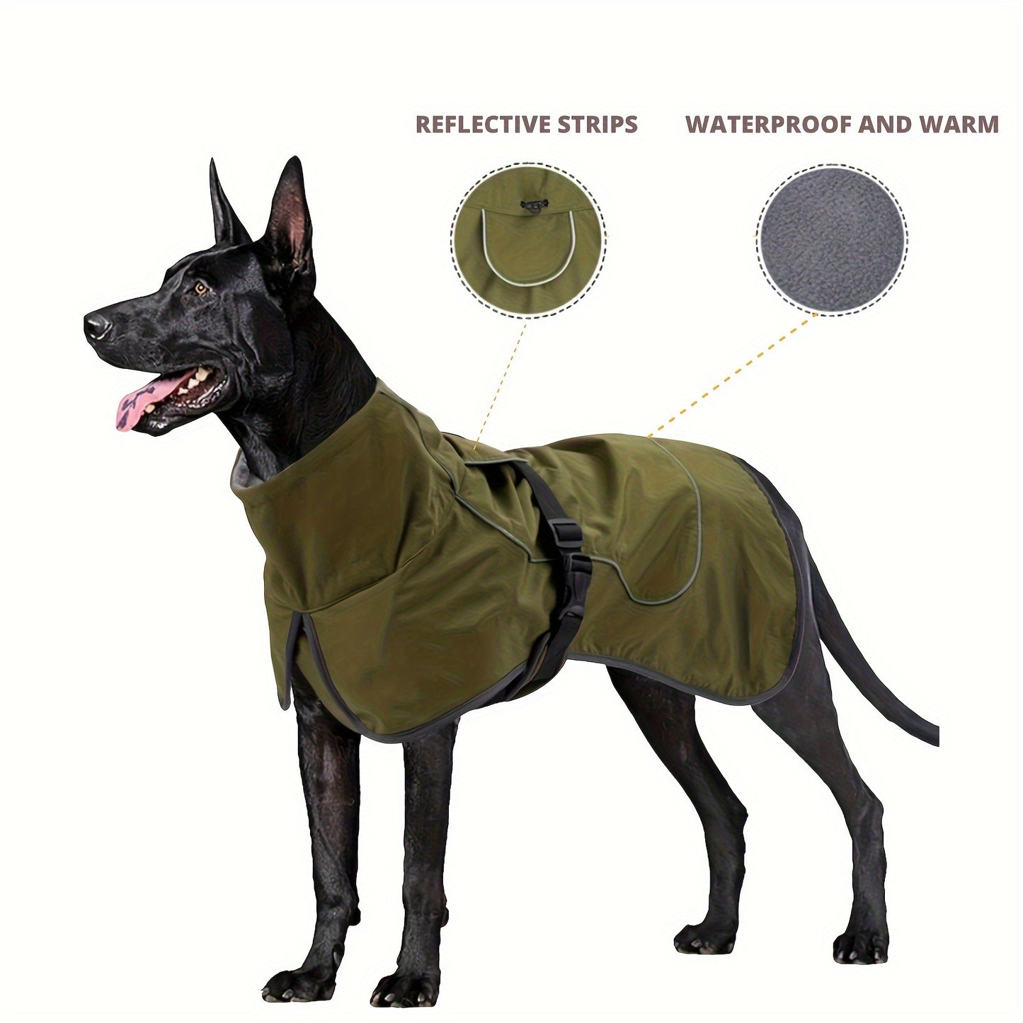 Vestes d'hiver à double couche pour chiens - Manteaux imperméables et chauds pour grands chiens