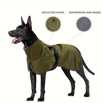 Vestes d'hiver à double couche pour chiens - Manteaux imperméables et chauds pour grands chiens