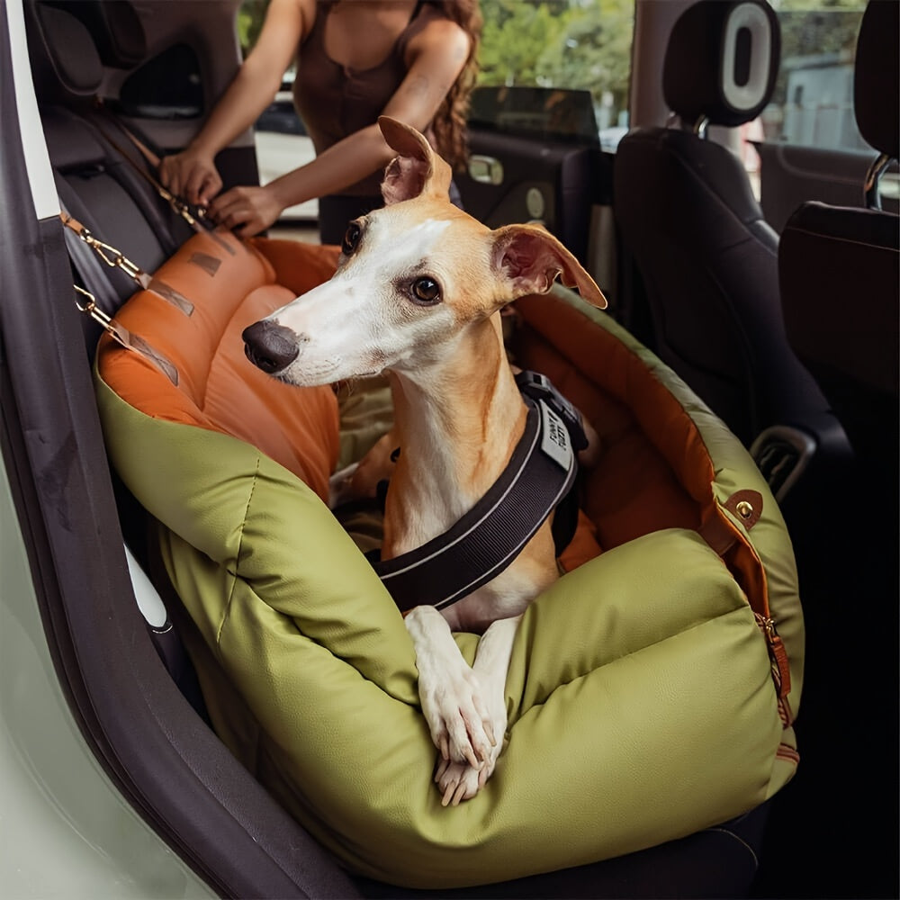 Siège auto pour chien en similicuir de luxe – Imperméable et antidérapant