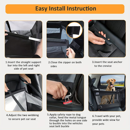 Siège auto pour chien Siège auto confortable et imperméable Niche pour chien Cage pour animal de compagnie Panier pour chien pliable et respirant 