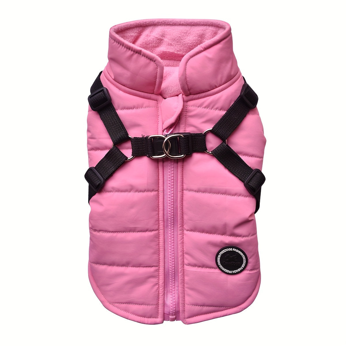 Gilet rembourré chaud pour chien avec harnais pour petits et moyens chiens - Manteau rouge pour plus de confort et de sécurité Cadeau de Noël