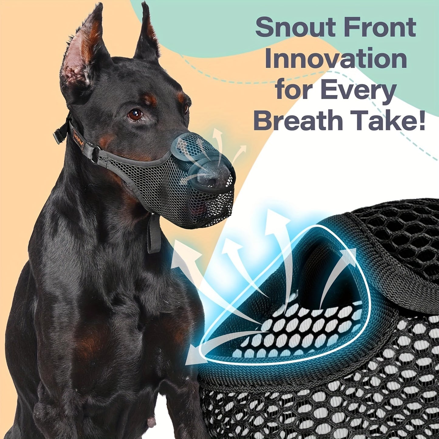 Muselière pour chien en maille respirante – Masque de sécurité confortable anti-aboiements et morsures pour animaux de compagnie